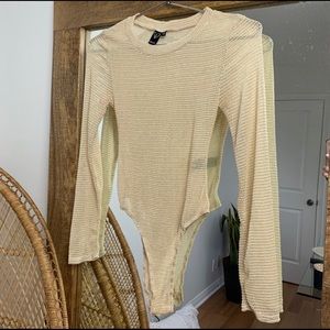 Sheer Mesh Mockneck Bodysuit